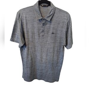 Travis Mathew Short-sleeve polo Light blue black heather Medium